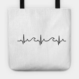 waves, surfing, heart, rate, beach shirt,surf, surfer,shirt, summer shirt, Tote