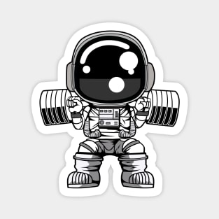 Astronaut Barbell Body Builder Magnet