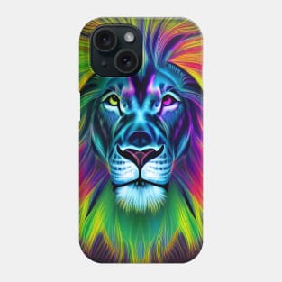 Psychedelic Neon Lion Phone Case