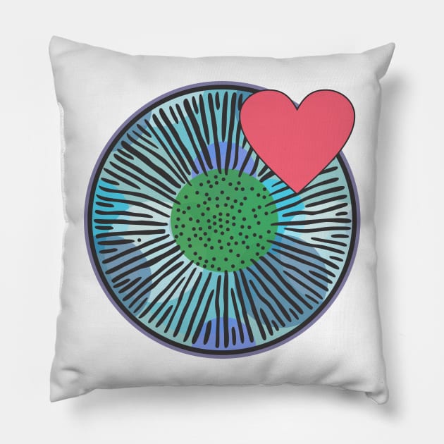 Diatom - Lindavia (blue) Pillow by DiatomsATTACK