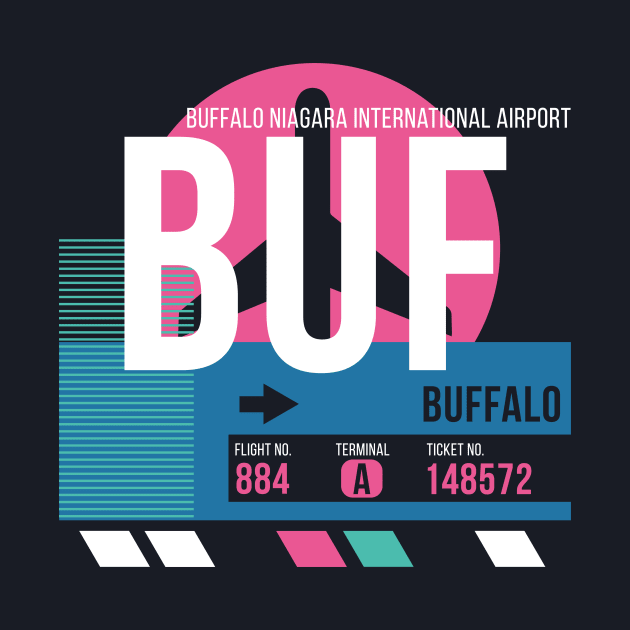 Buffalo (BUF) Airport // Sunset Baggage Tag by Now Boarding