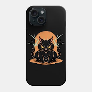 Electric shock black cat Phone Case