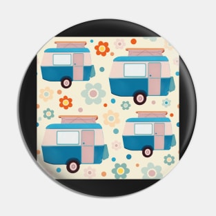 Bright Daisy Dot Vintage Caravan Pattern Pin