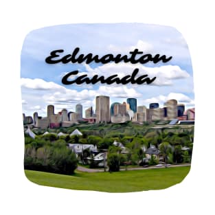 Edmonton Canada Skyline Painting T-Shirt