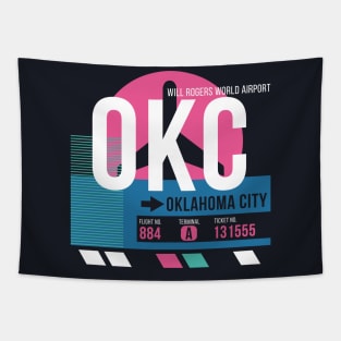 Oklahoma City (OKC) Airport // Sunset Baggage Tag Tapestry