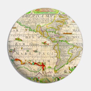 Pieter Van Den Keere - Map of America 1652 -  Ancient Worlds Pin