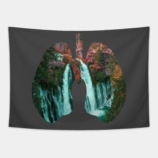 Water fall in Lungs design Tapestry