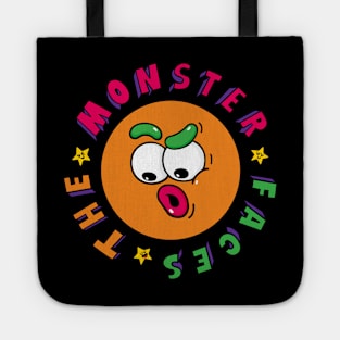 Funny Orange Monster Face With Wide Eyes Tote