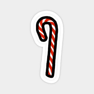 A Candy Cane for Christmas Minimal Art Magnet