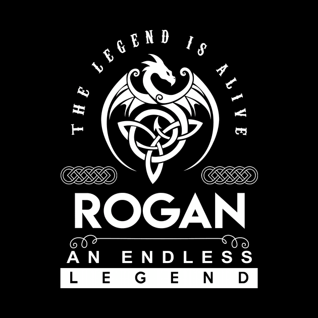 Rogan Name T Shirt - The Legend Is Alive - Rogan An Endless Legend Dragon Gift Item by riogarwinorganiza