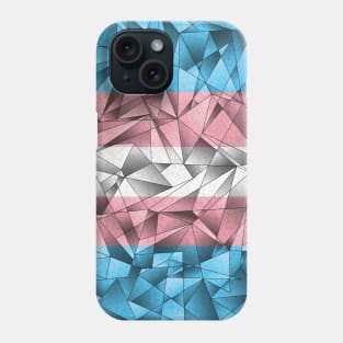 Abstract Fractal Triangles Transgender Pride Flag Pattern Phone Case