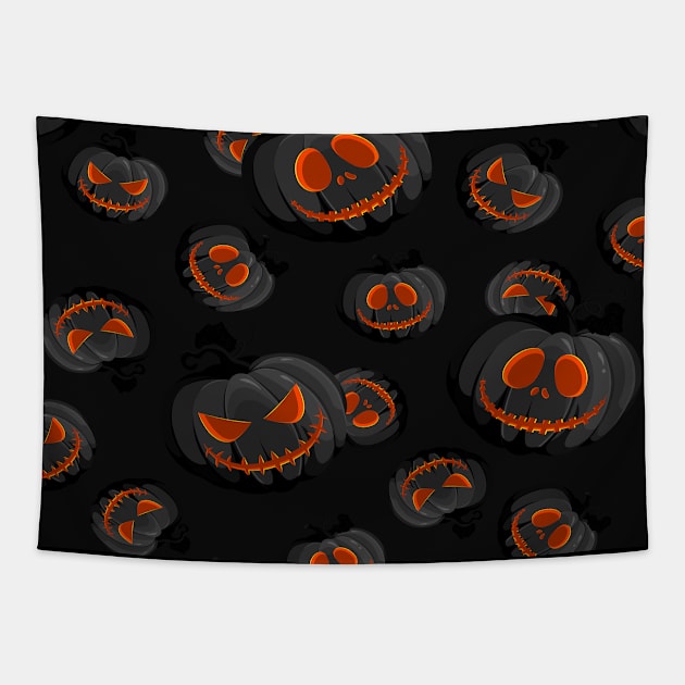 Halloween Pumpkin Tapestry by DragonTees