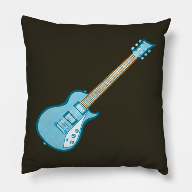 Blue electric guitar Pillow by ElectronicCloud