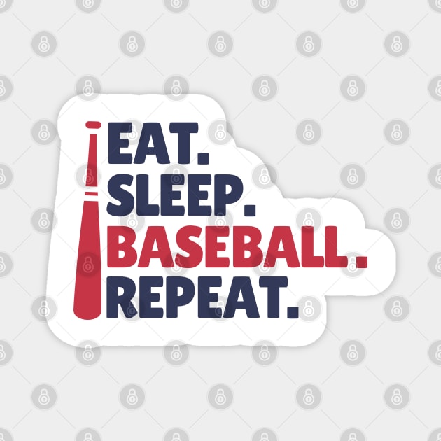 Eat Sleep Baseball Repeat Magnet by Illustradise