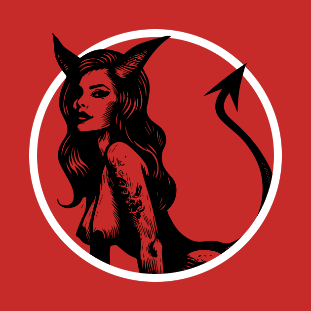 Devil Girl Linocut by n23tees