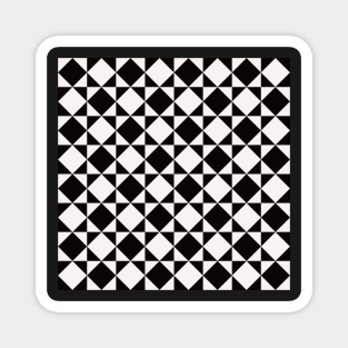 two tone black and white pattern with squares and diamonds Magnet