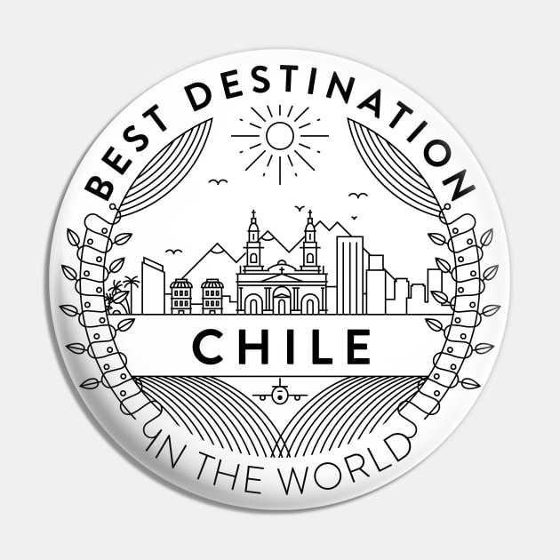 Chile Minimal Badge Design Pin by kursatunsal