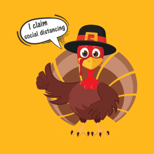 Funny Happy Thanksgiving Day And Social Distancing T-Shirt