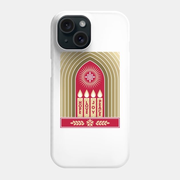 Four Advent candles lit in anticipation of the birth of Jesus Christ Phone Case by Reformer