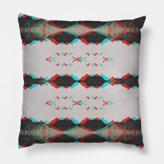 Red abstract design pattern Pillow by GroovyArt