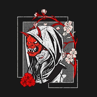 Oni Monster Yokai Hannya Anime Girl Harajuku Japan Aesthetic T-Shirt