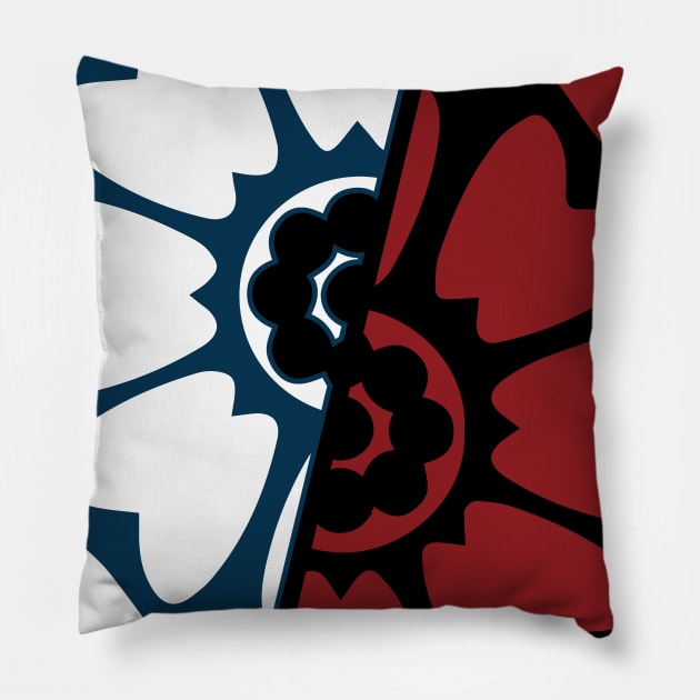 White Lotus vs Red Lotus Pillow by NDeV Design