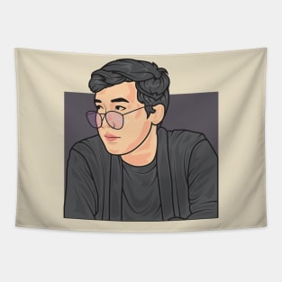 man with glasses Tapestry