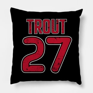 Mike Trout 27 Cool Distressed Jersey Number BASEBALL-1 Pillow