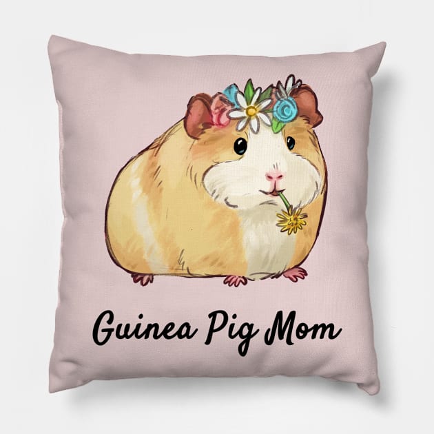 Flower Guinea Pig Mom Pillow by PamelooArt