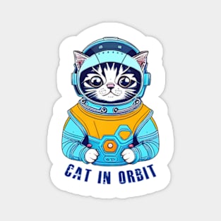 Astronaut cat in orbit Magnet