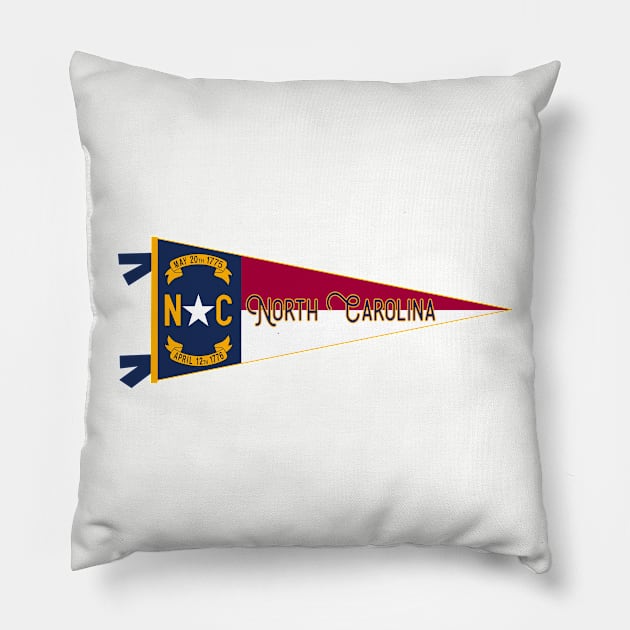 North Carolina Flag Pennant Pillow by zsonn