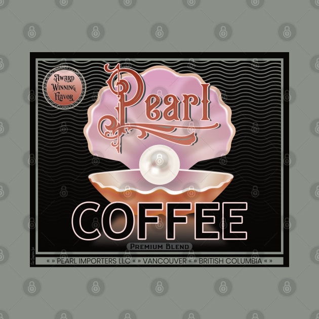 Pearl Coffee Vintage Label by SunGraphicsLab