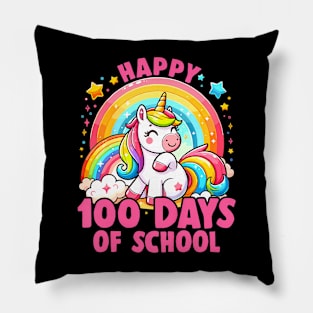 Happy 100Th Day Of School Unicorn 100 Days Of School Teacher Pillow