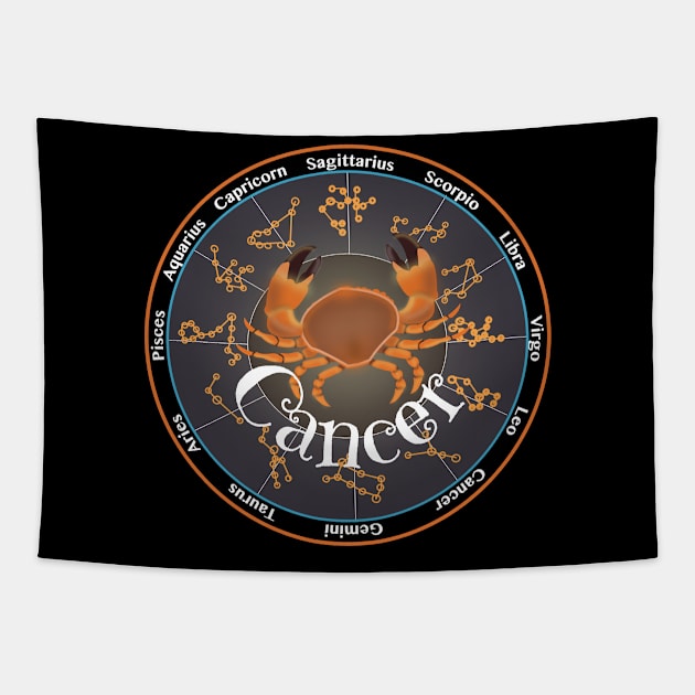 New Cancer Zodiac sign Tapestry by designInk