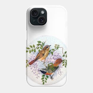 Garden Birds on Porcelain, Phone Case