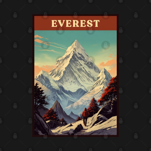 Mount Everest by Retro Travel Design