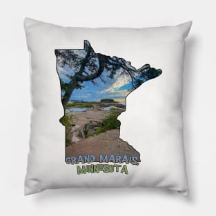 Minnesota State Outline - Grand Marais Pillow