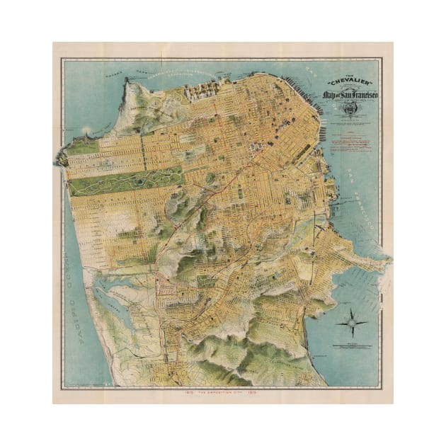 Vintage Map of San Francisco (1915) by Bravuramedia