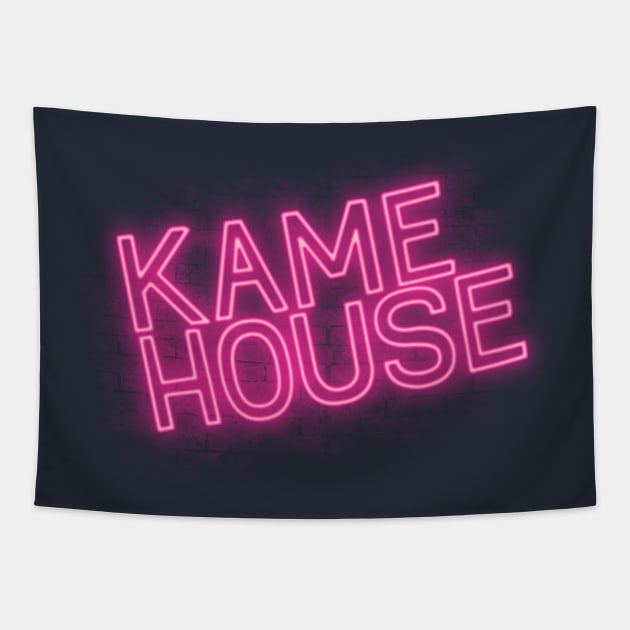 Kame neon Tapestry by Cromanart