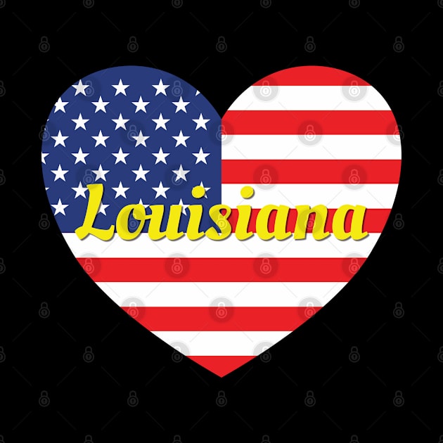 Louisiana American Flag Heart by DPattonPD