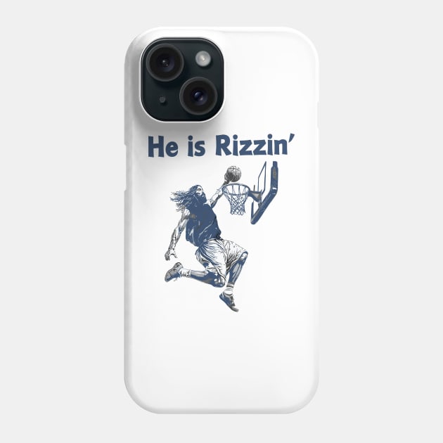 He Is Rizzin' Christian Juses Basketbal Happy Easter Retro Phone Case by rhazi mode plagget