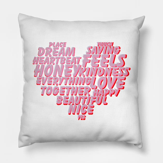 heart txt Pillow by diomi