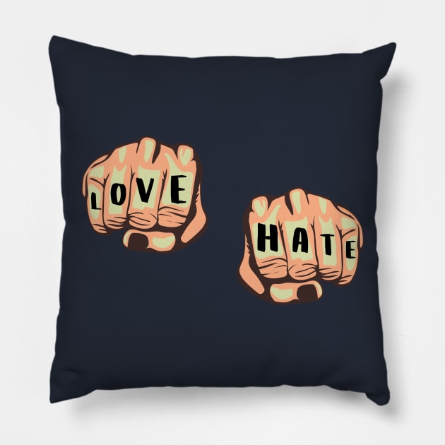 More Love, Less Hate Pillow by LegitHooligan