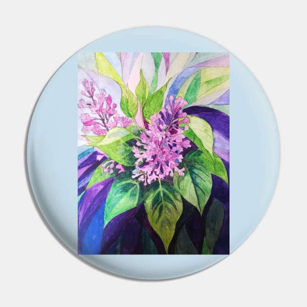 Lilacs watercolour painting with psychedelic background Pin by esvb