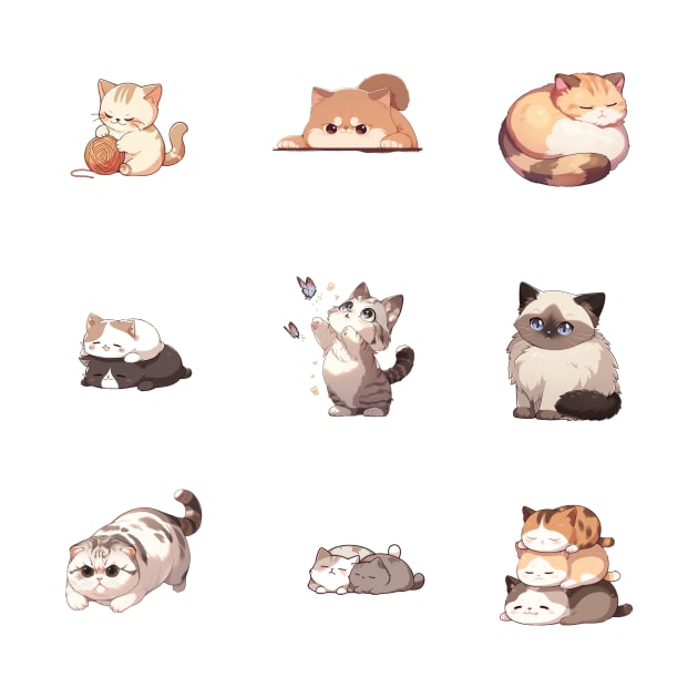 Cute Cats Sticker Pack by SundayDonuts