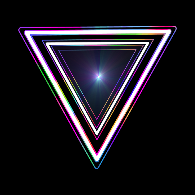 Glowing Geometric 1980s Triangle by Art by Deborah Camp