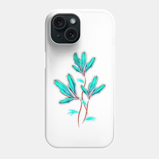 Fluorescent blue flowers Phone Case