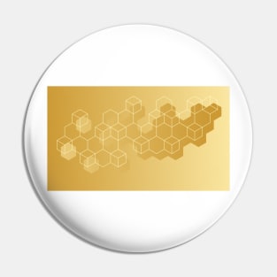 Yellow Cubic Pattern Pin