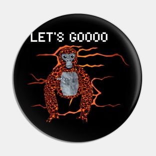 Gorilla Tag Merch for VR Gamer Lava Monkey Pin