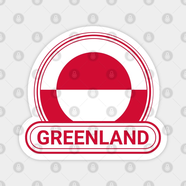 Greenland Country Badge - Greenland Flag Magnet by Yesteeyear